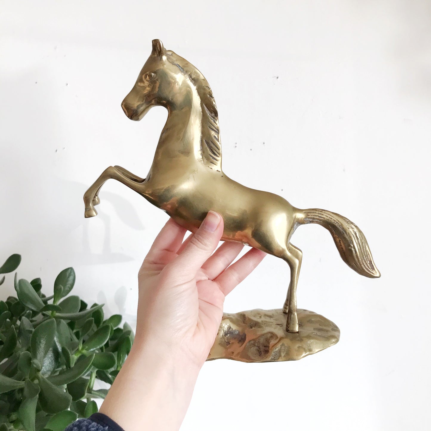 Large Vintage Brass Horse, 10”