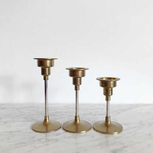 Set of 3 Post-Modern Candle Holders