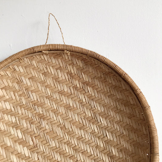 Extra Large Vintage Woven Wall Basket