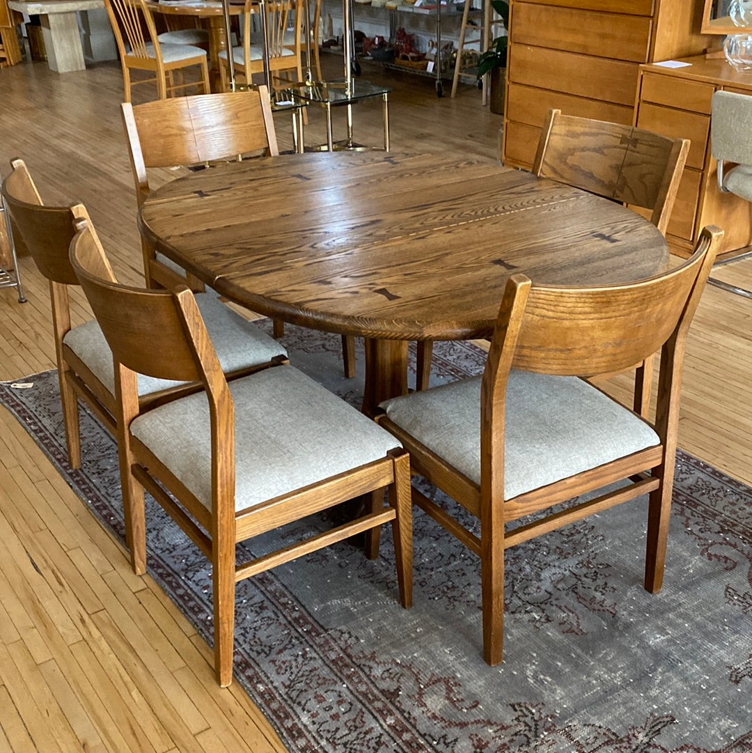 Vintage Solid Oak Dining Set by Conant Ball
