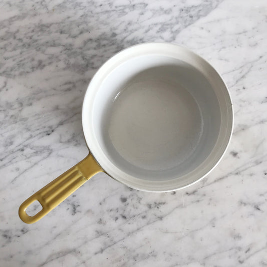 Vintage Cast Iron Yellow Enamel Saucepan, Belgium