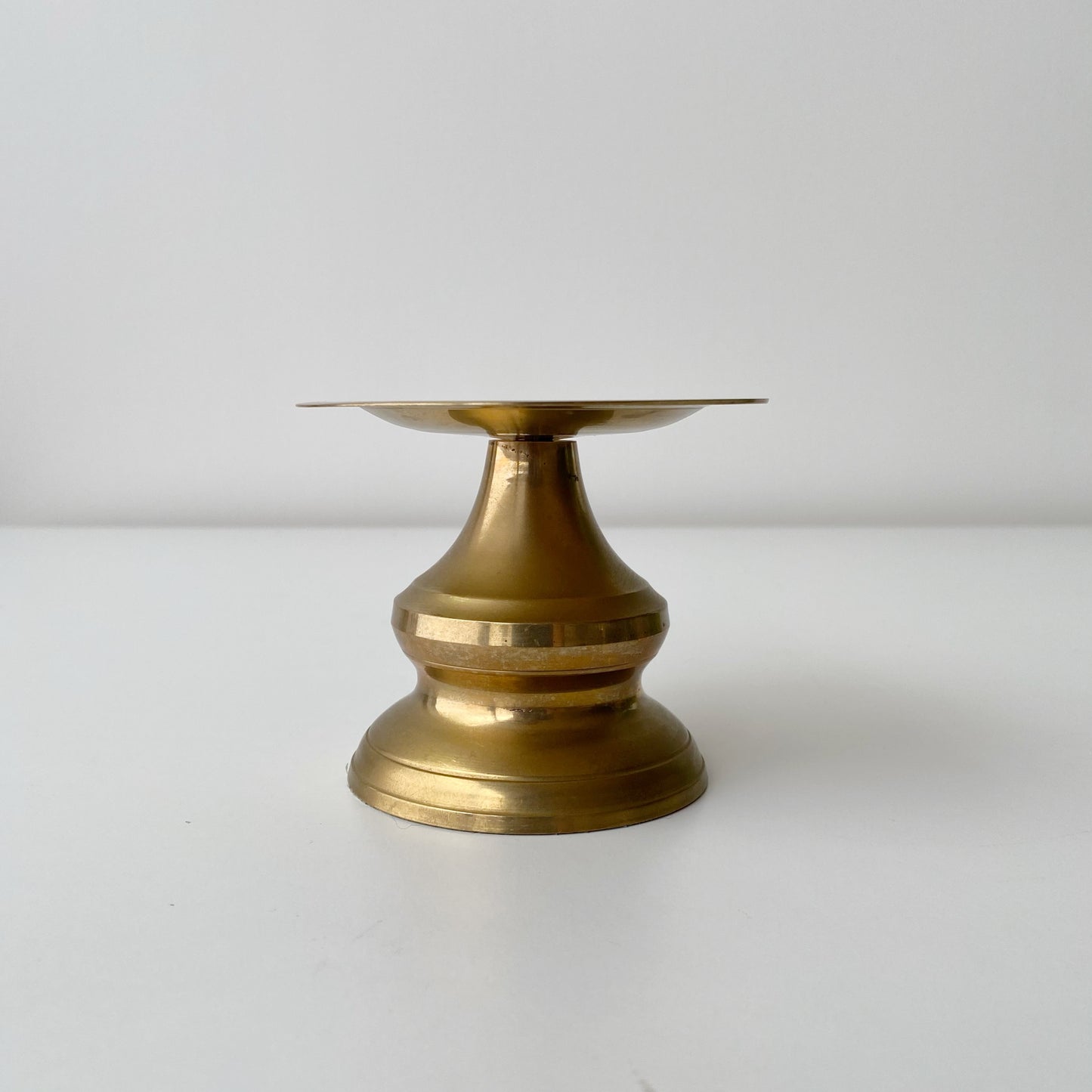 Vintage Brass Pillar Candle Holder