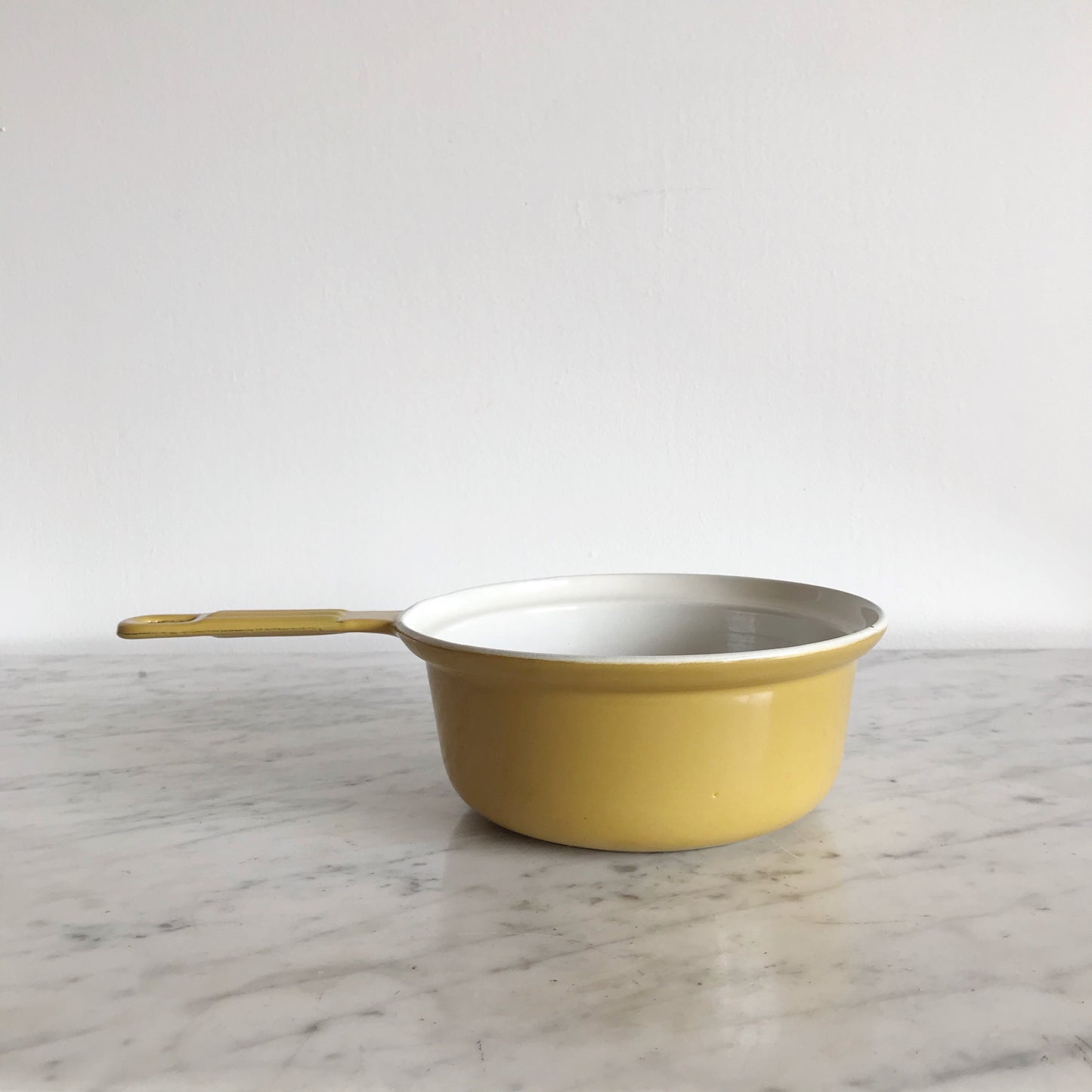 Vintage Cast Iron Yellow Enamel Saucepan, Belgium