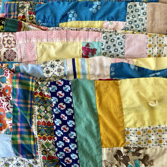 Vintage Log Cabin Quilt (73" x 84")