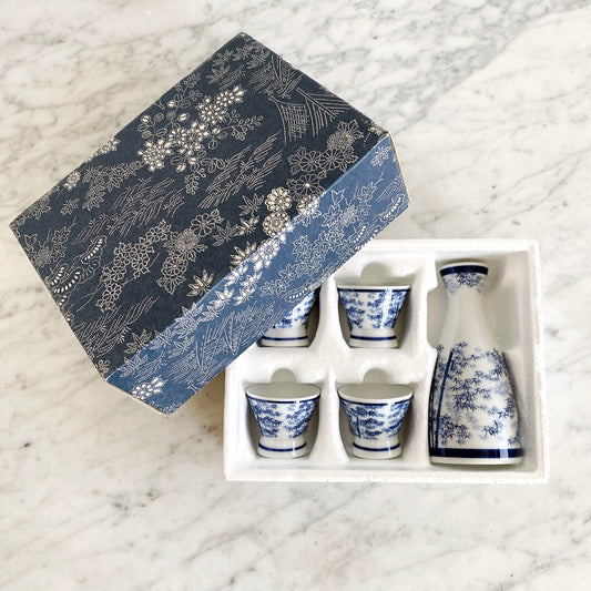 Vintage Porcelain Sake Set (5-piece)