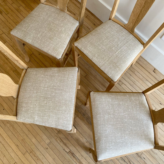 S/4 Antique Oak Dining Chairs