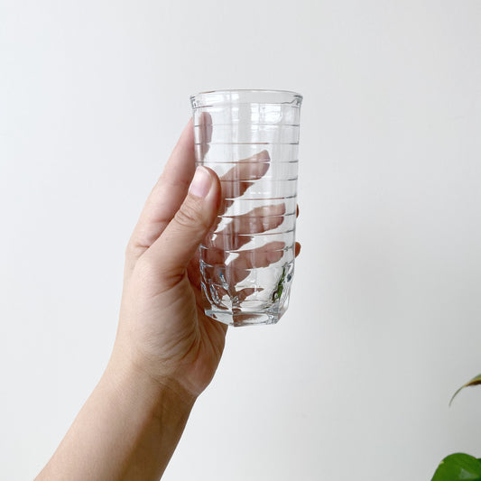 Set of 4 Vintage Striped Water Glasses