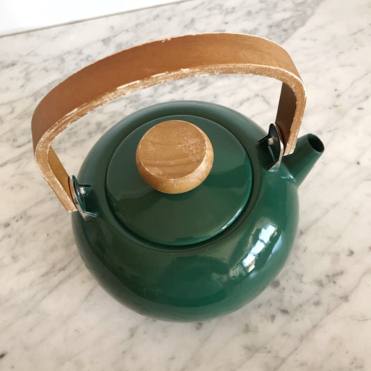 Vintage Green Enamel Kettle