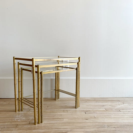 Set of Vintage Gold Nesting Tables