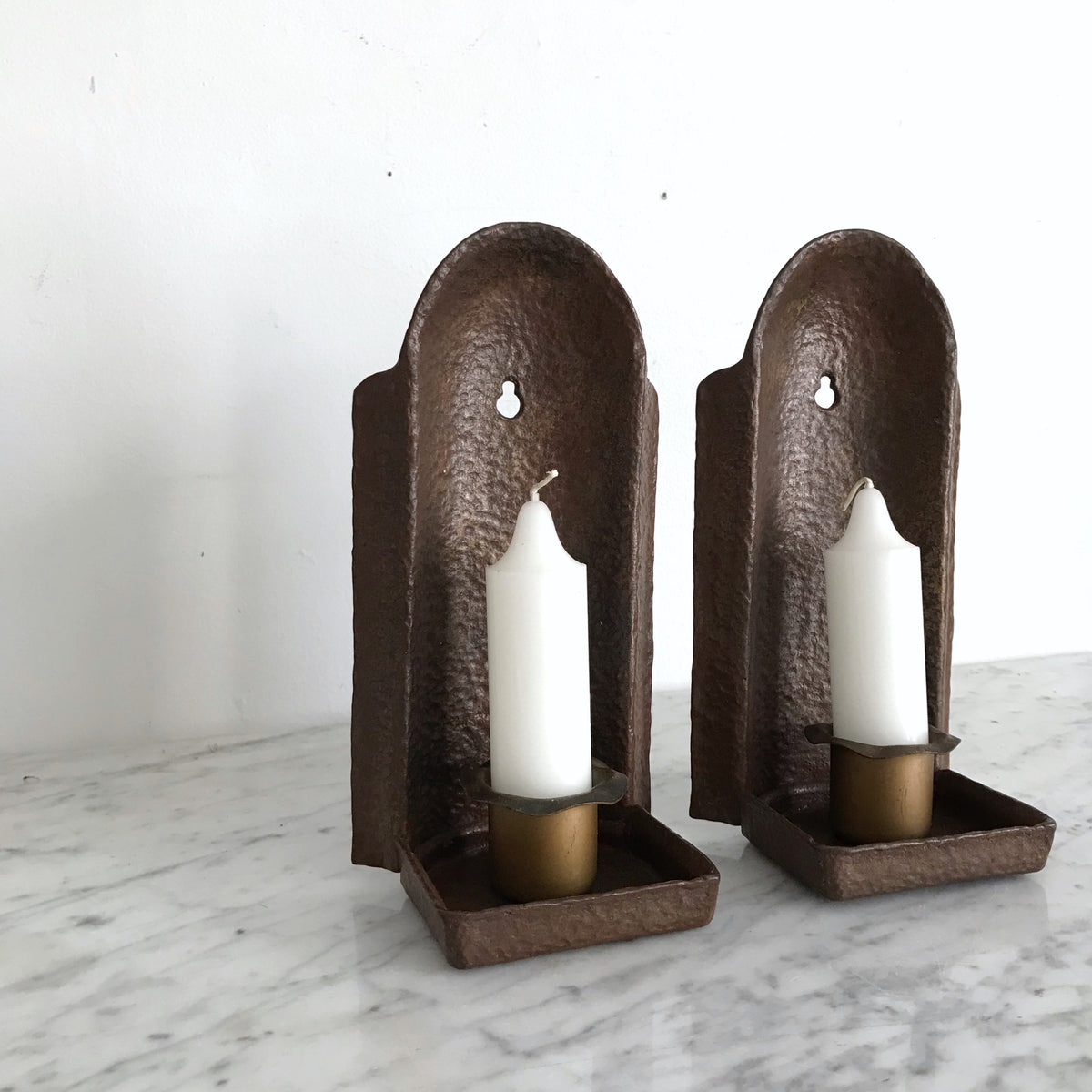 Pair of Heavy Cast Candle Sconces