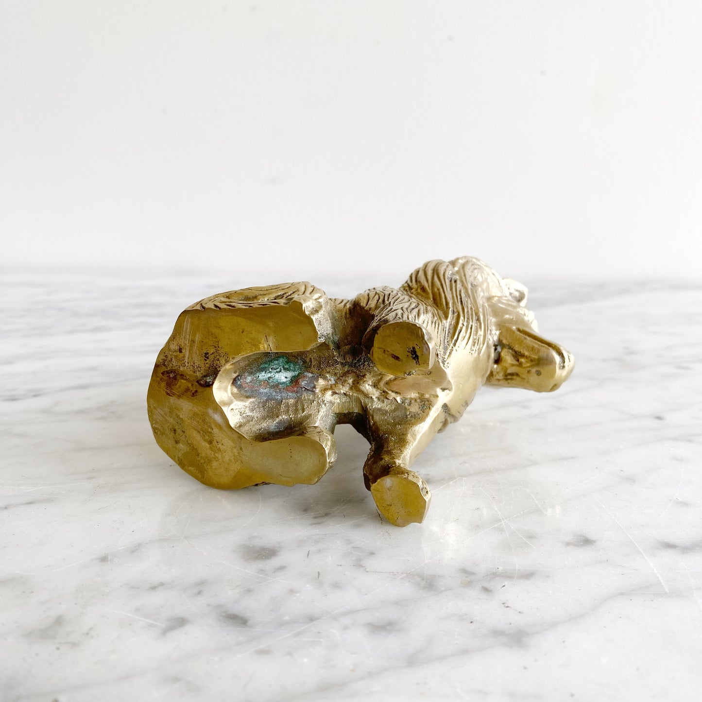 Vintage Brass Collie Dog, 4.5”