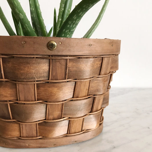 Pretty Woven Wood Basket