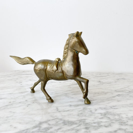 Vintage Brass Horse Statue