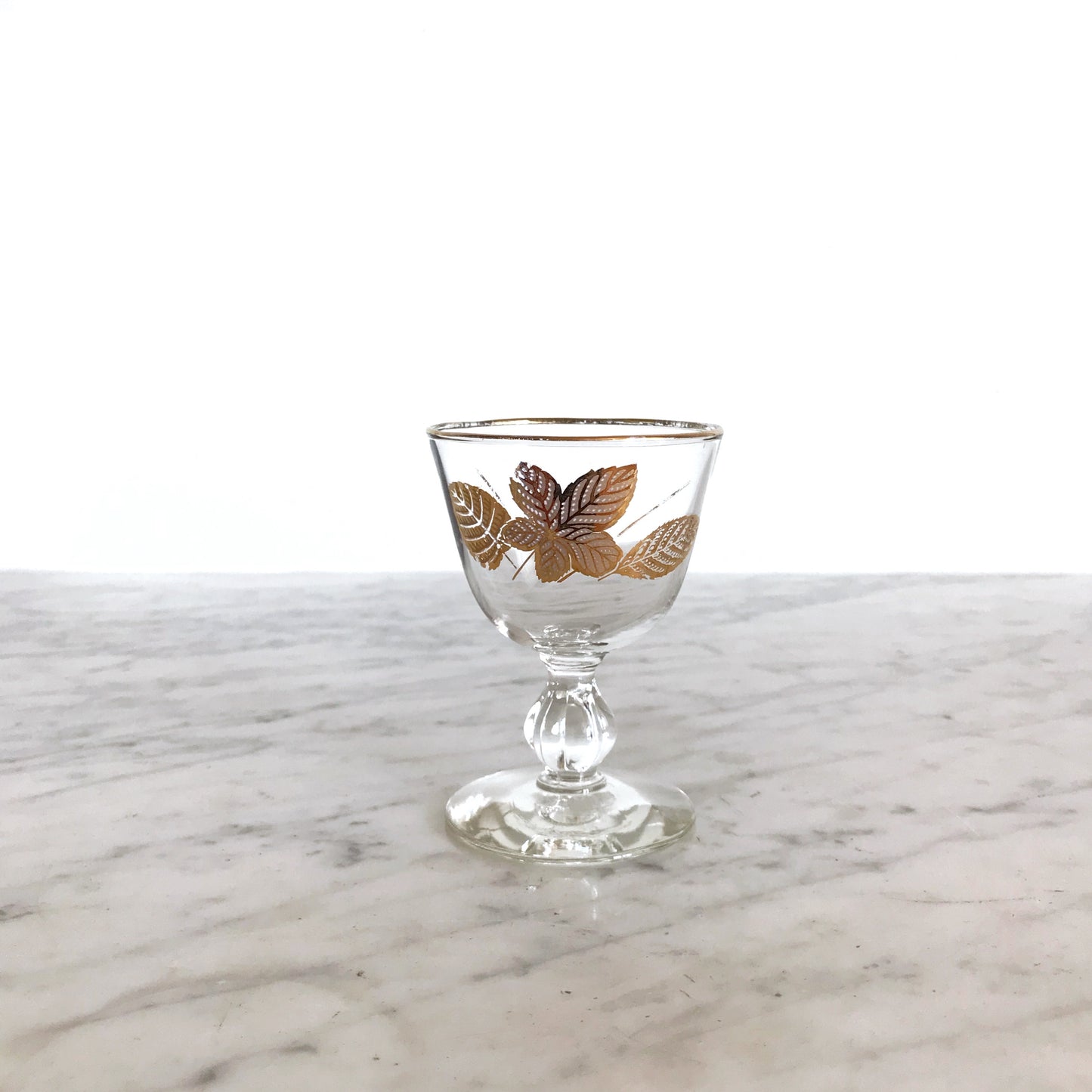 Set of 4 Vintage Gold Leaf Glasses