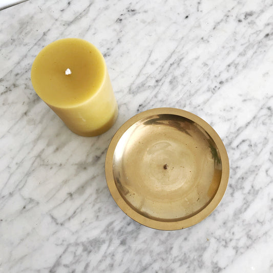 Vintage Footed Brass Pillar Stand