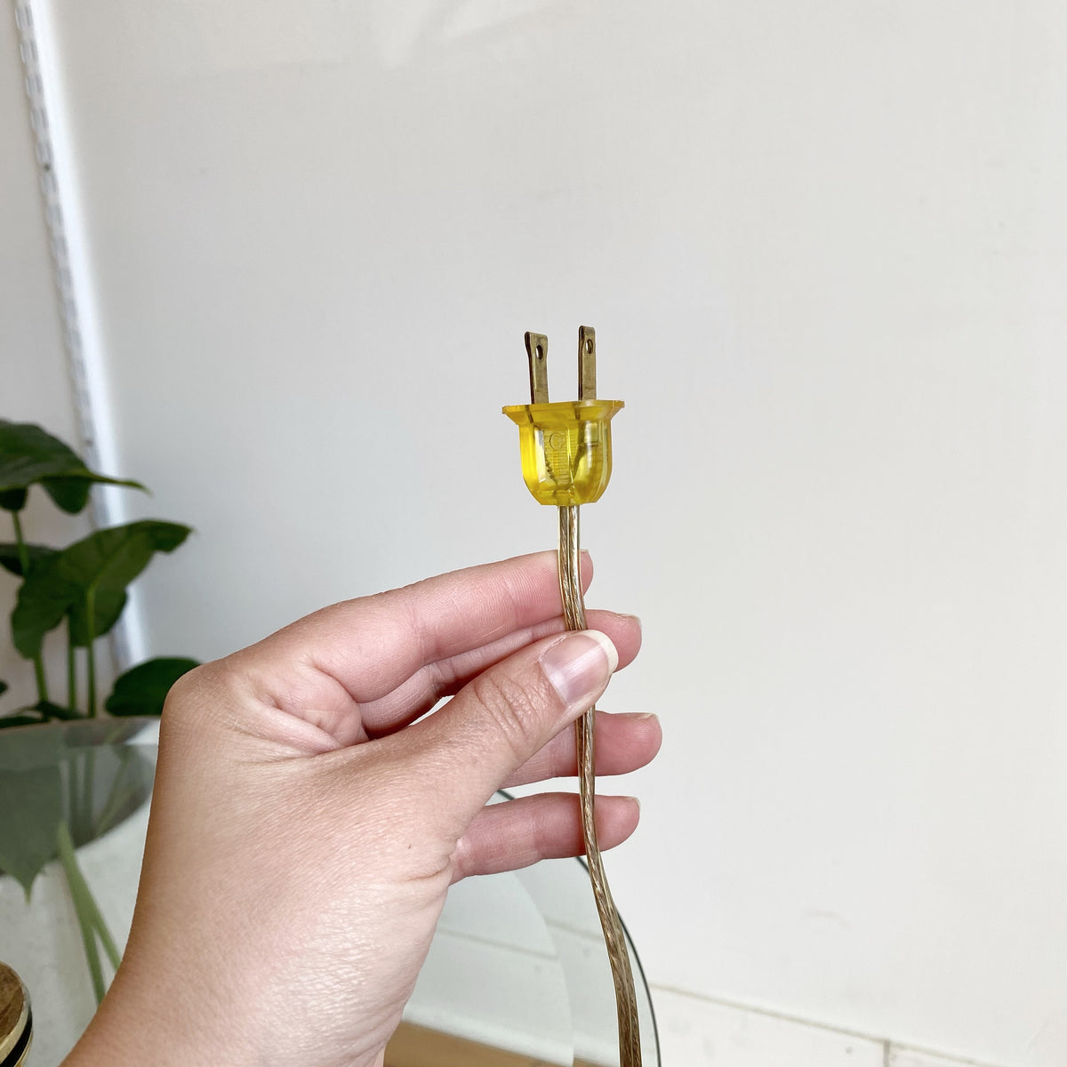 Vintage 80’s Deco Heavy Brass Floor Lamp with Glass Table