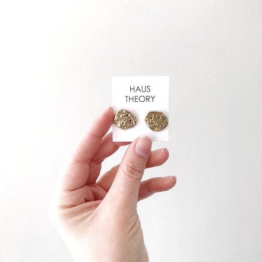 Sculptural Textured Gold Earrings