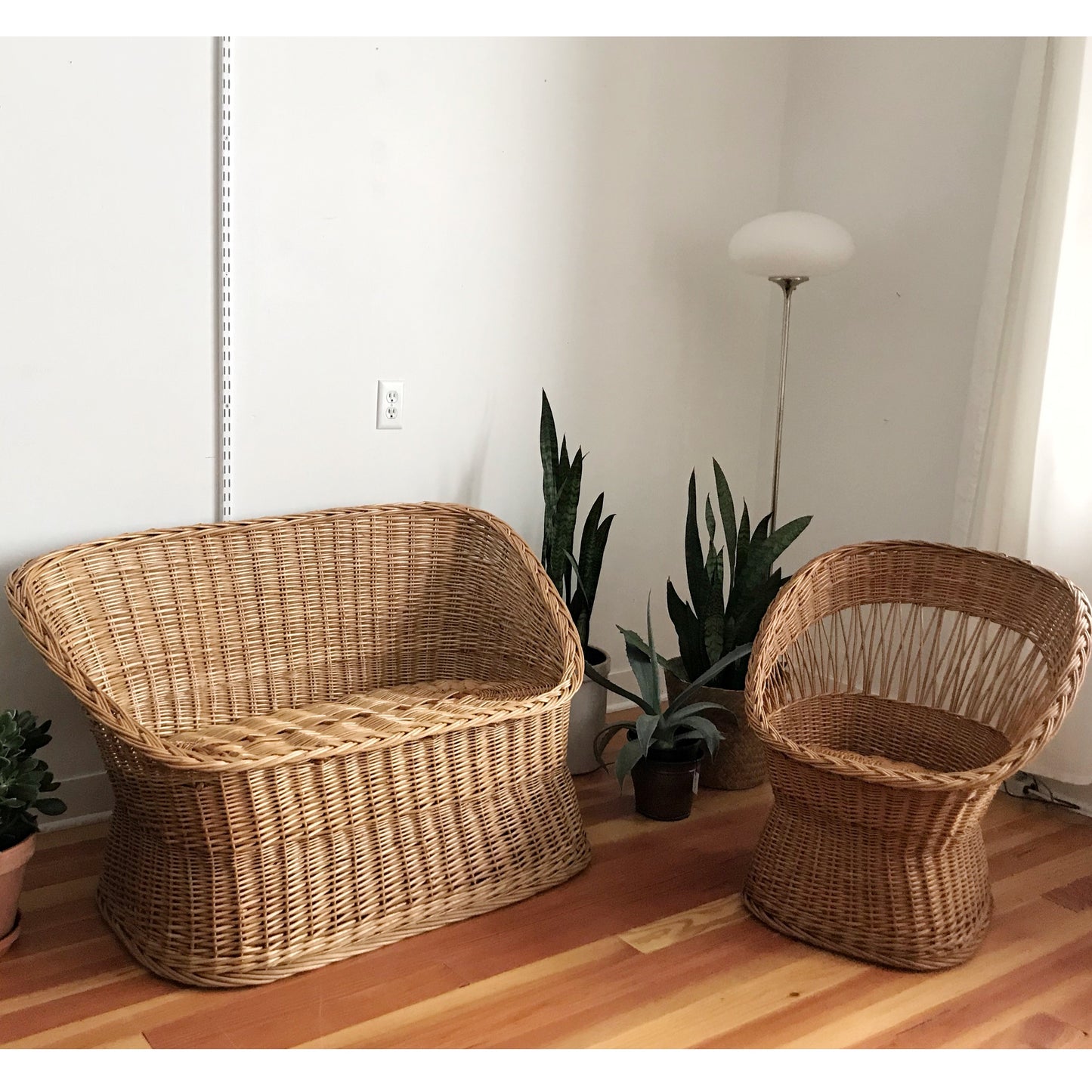 Vintage Sculptural Wicker Seating