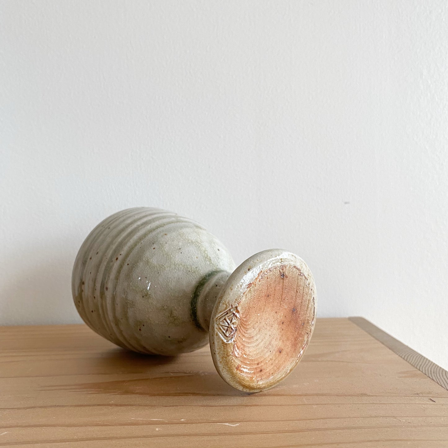 Petite Vintage Pottery Goblet, Soft Green