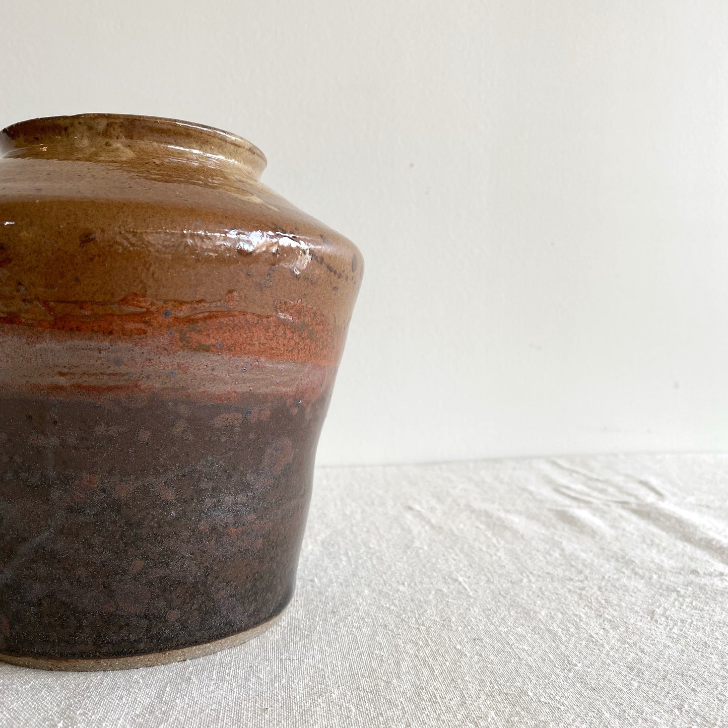 Vintage Stoneware Pottery Vase, 6.5” tall