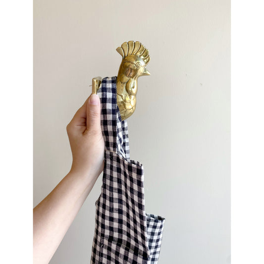 Vintage Brass Chicken Wall Hook