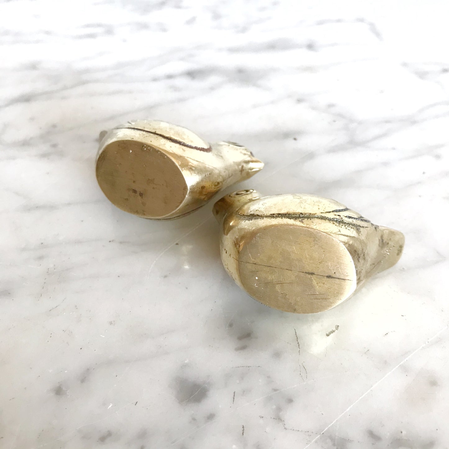 Pair of Vintage Brass Love Birds