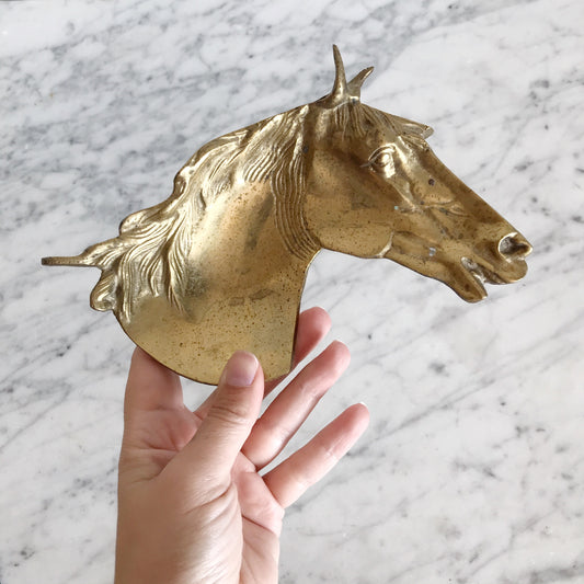 Vintage Brass Horse Tray