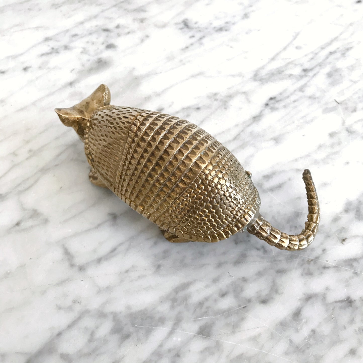 RESERVED: Medium Vintage Brass Armadillo