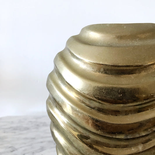 Sculptural Vintage Brass Vase