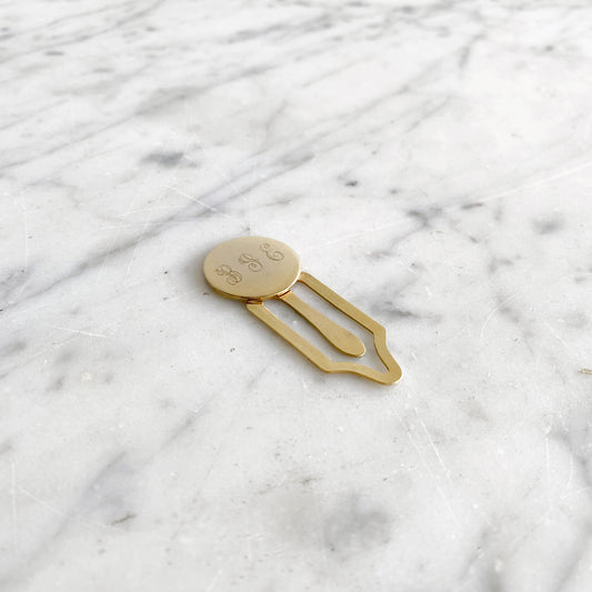 Vintage Monogrammed Brass Bookmark