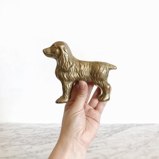 Vintage Brass Spaniel / Dog