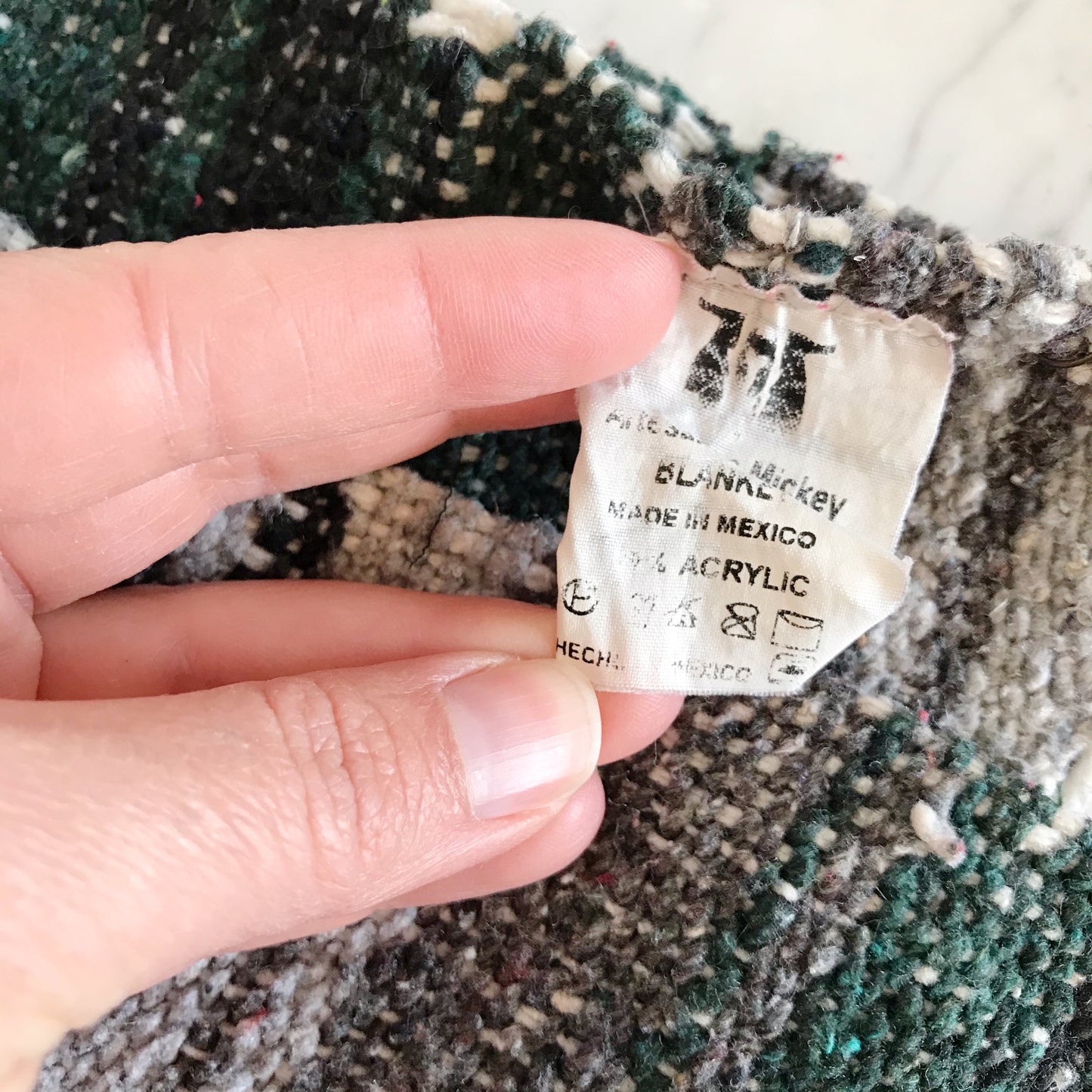 Woven Throw Blanket, Green & Gray