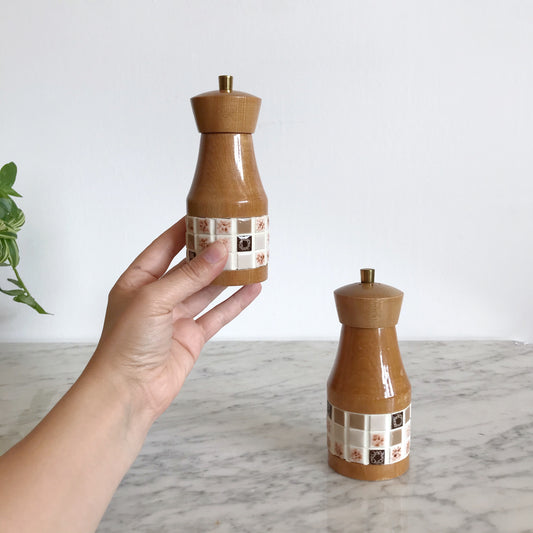 Vintage Mosaic S&P Shaker Set, Japan
