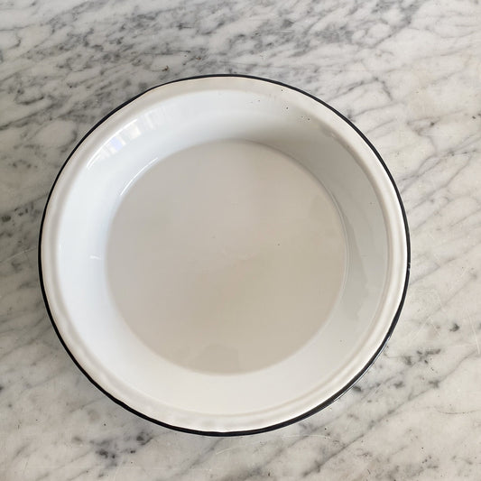 White Enamelware Plate/Bowl