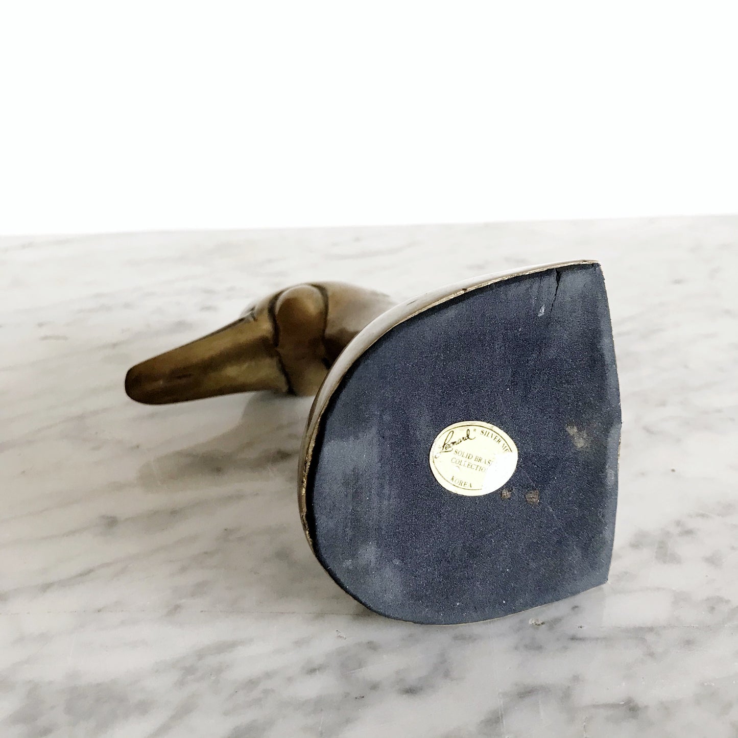 Vintage Brass Duck Bookend