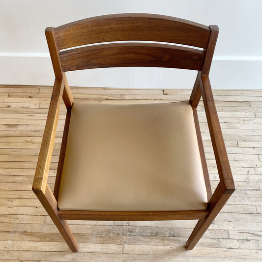 MCM Walnut Chair with Leather Seat