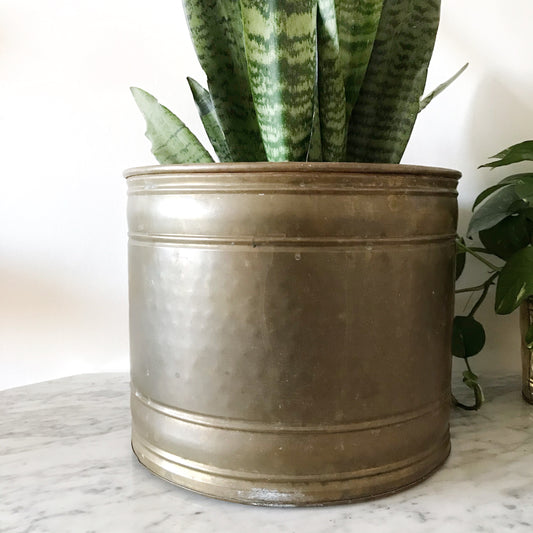 X-Large Vintage Brass Planter