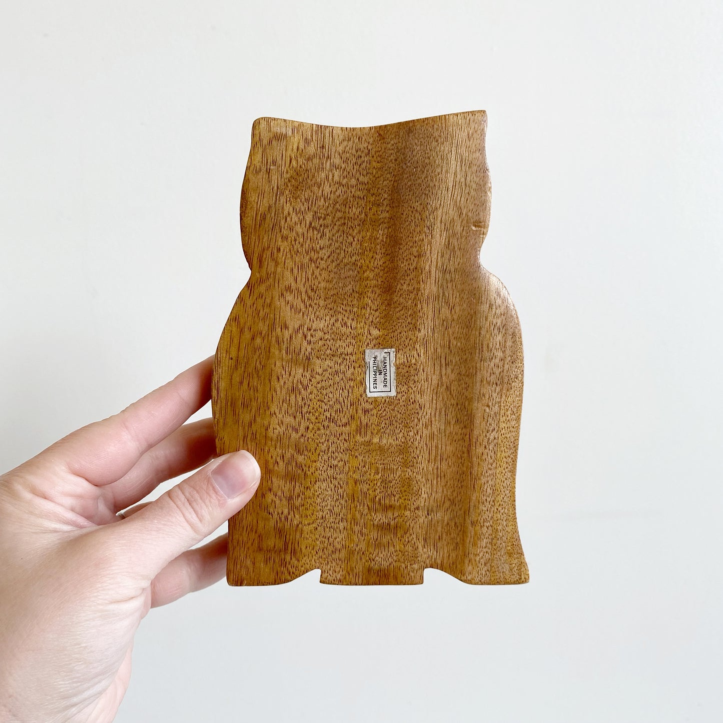 Carved Wood Owl Dish