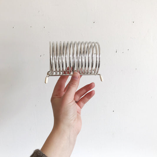 Large Vintage Silver Spiral Mail Sorter