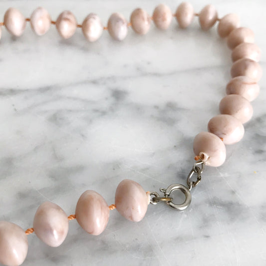 Sweet Vintage Pink Beaded Necklace