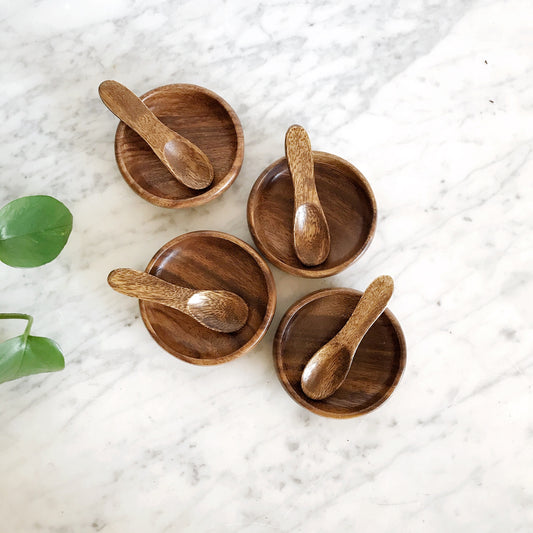 Set of Vintage Pinch Bowls & Spoons
