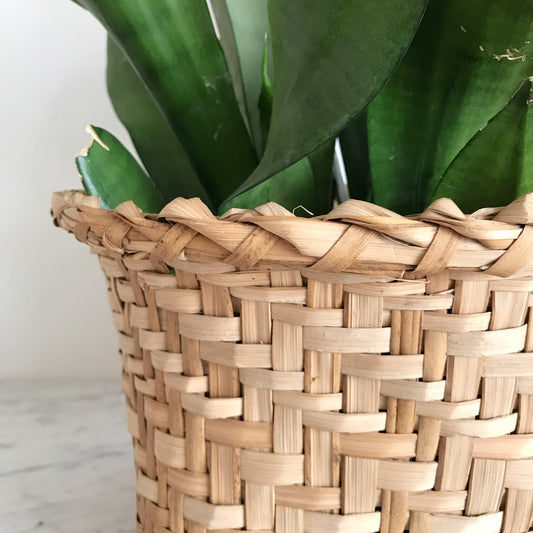 Vintage Natural Woven Basket, Ecuador