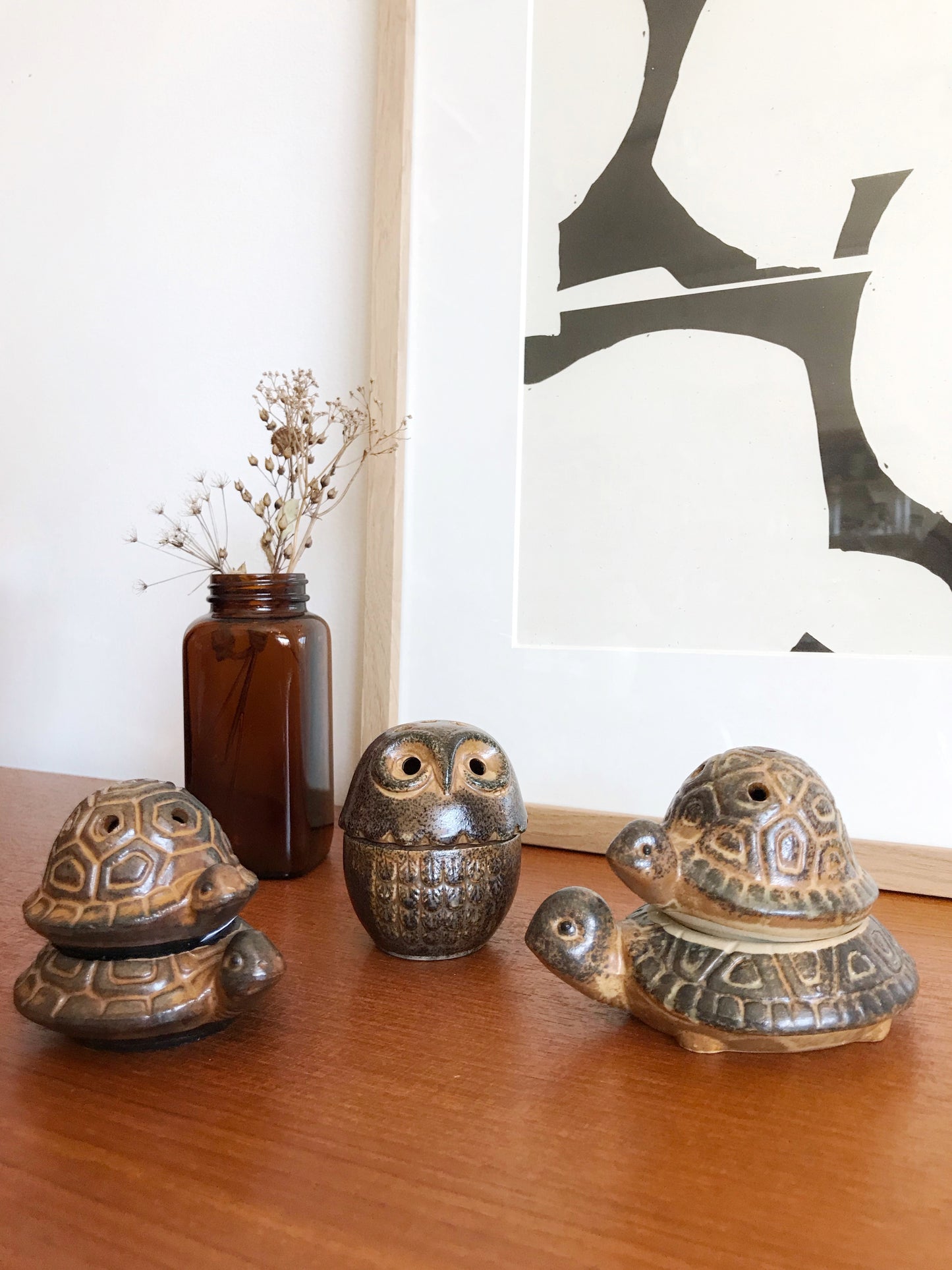 Vintage Ceramic Owl Incense Burner, Japan