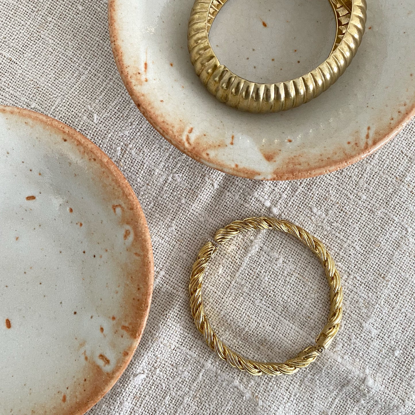 Found Pottery Footed Dish, 5.25"