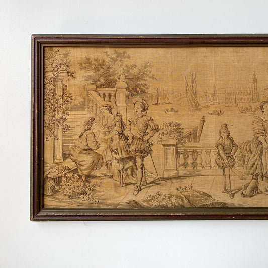 Framed Antique French Tapestry (21.5" x 10")