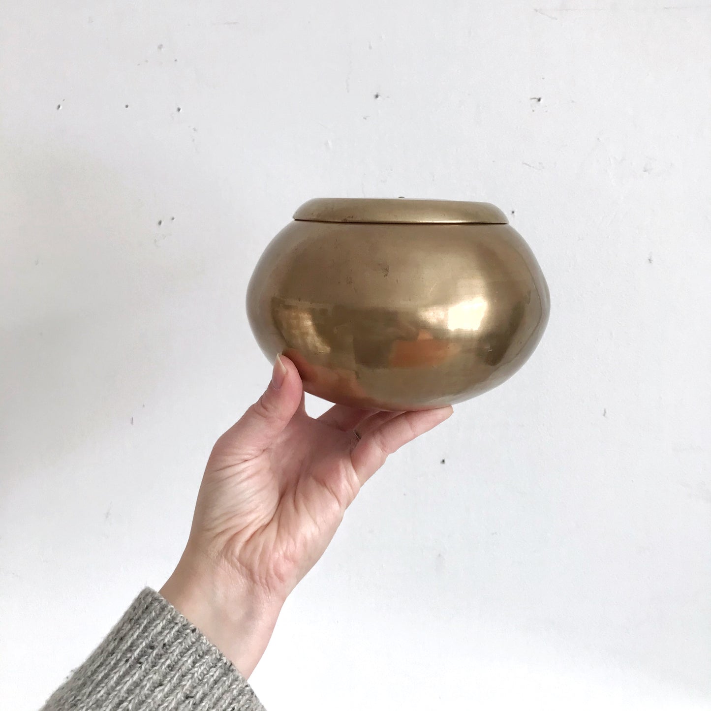 Heavy Vintage Brass Container