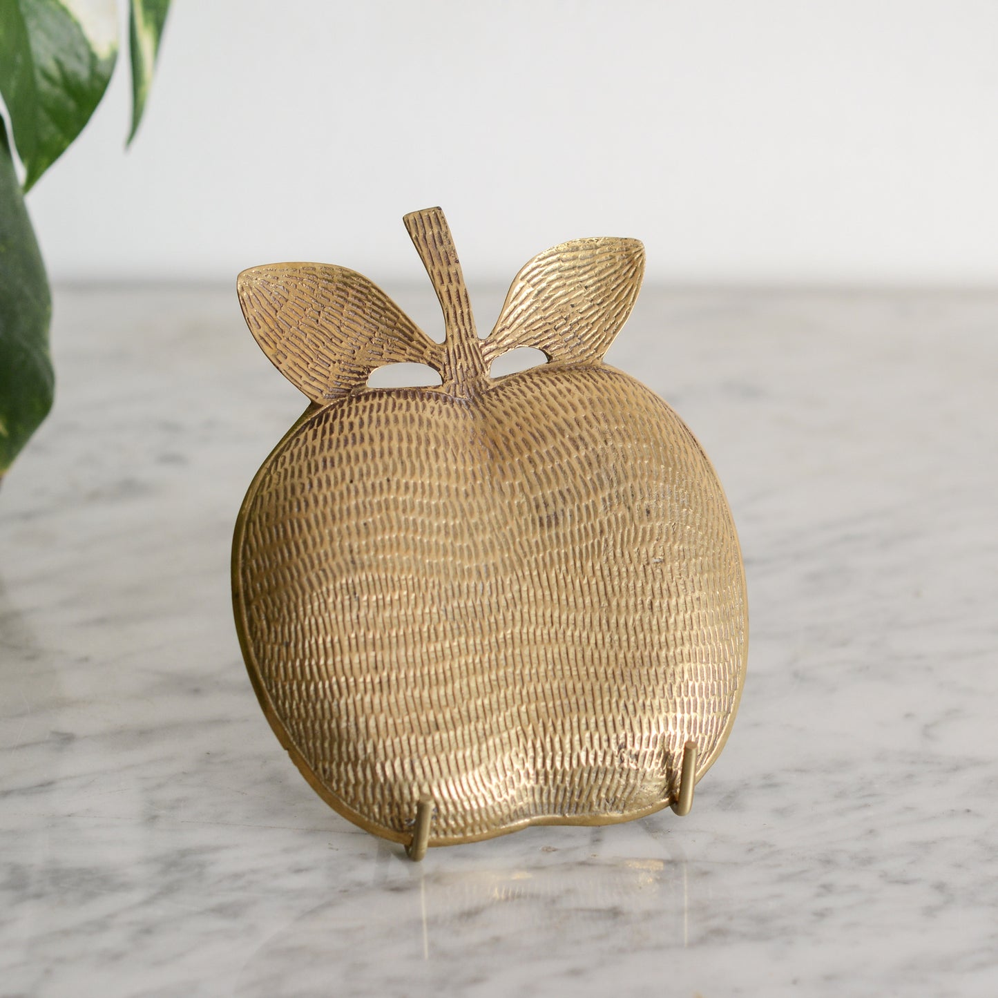 Vintage Brass Apple Dish