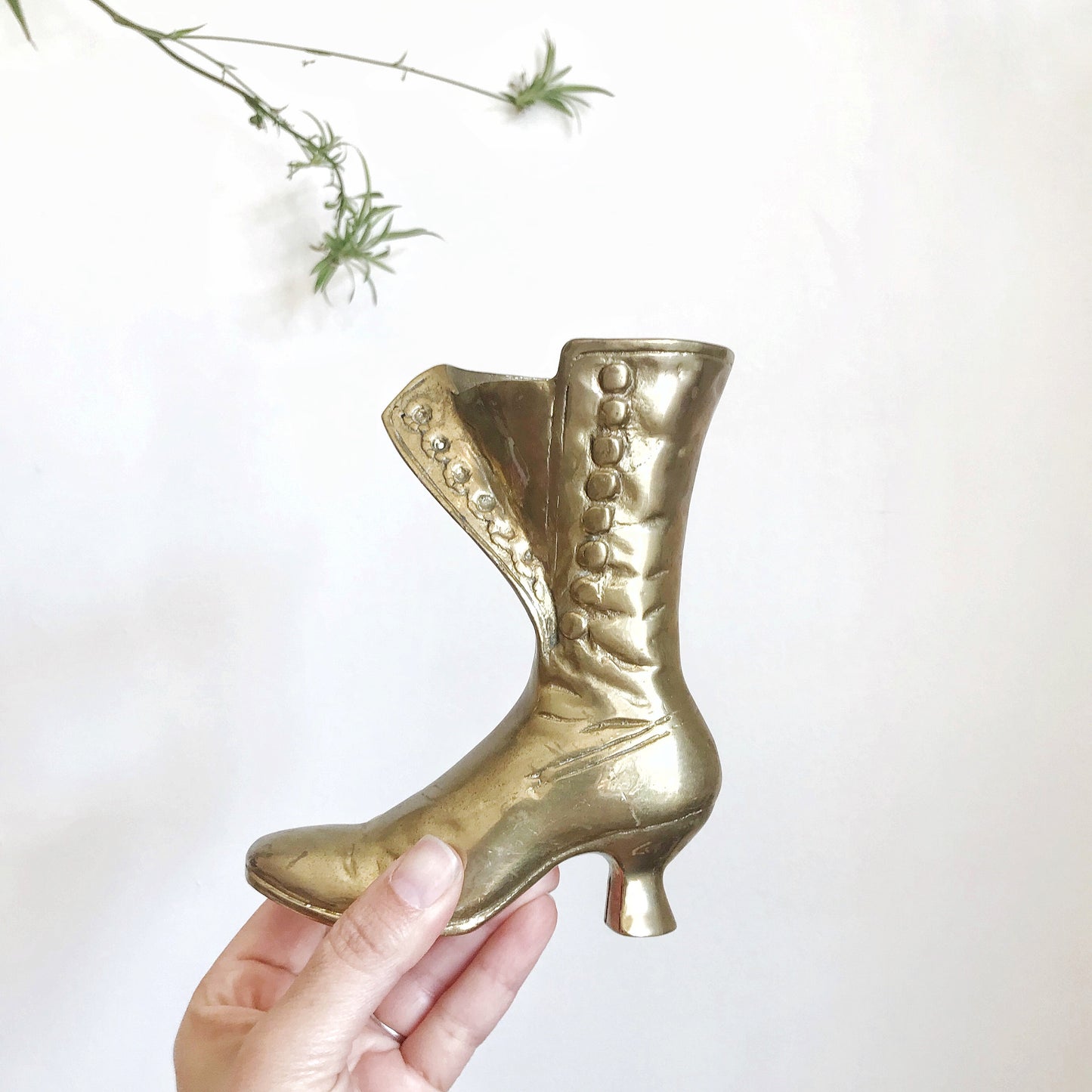 Vintage Brass Victorian Boot