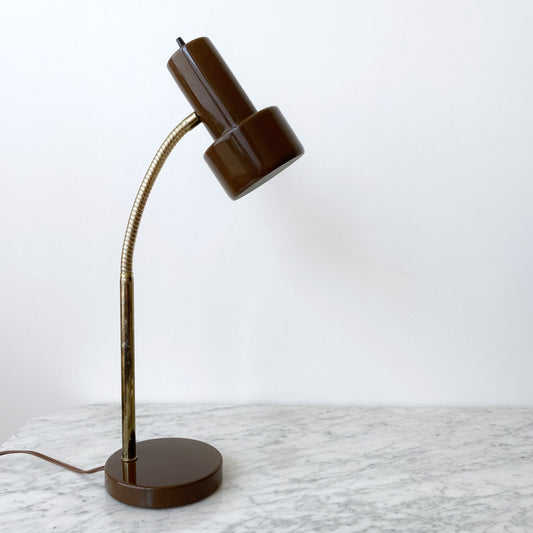 Vintage Brown Enamel Desk Lamp