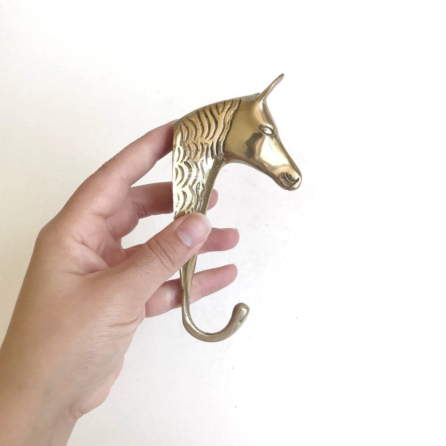 Vintage Brass Horse Wall Hook